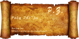 Palg Zója névjegykártya